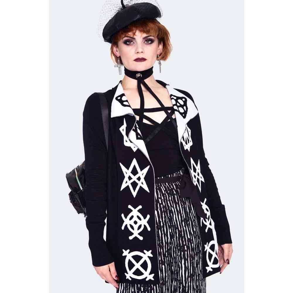 Jawbreaker - Magic symbols reverse Long cardigan - Black